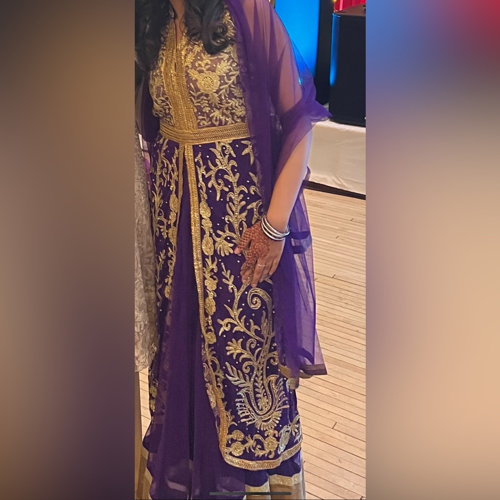 Ethnic Indian Wear Purple and Gold Wedding Dress